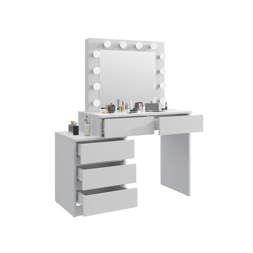 Coiffeuse / table de maquillage Adele - Eclairée par 12 ampoules LED -  Fabrication européenne