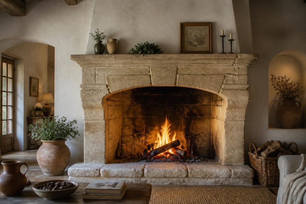 découvrez le charme authentique d'une cheminée provençale en pierre taillée, alliant tradition et élégance pour une ambiance chaleureuse et conviviale.