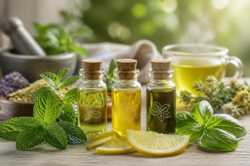 découvrez comment les huiles essentielles de menthe poivrée, citron et basilic peuvent aider à soulager les troubles digestifs naturellement et efficacement.